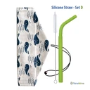 Thumbnail 1 of RePlanetMe หลอดซิลิโคนแยกร่างได้ (แถมฟรี ถุงผ้าใส่หลอด) Silicone Straws (Straight + Bendy 2-Part Straws) Free - Straw Pouch Green