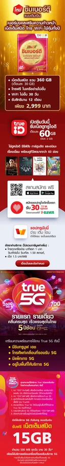 Thumbnail 2 of PrePay TrueMove H ซิมเบอร์ดี 5G – เบอร์มงคล ผลรวมดี เสริมความก้าวหน้า (แบบเติมเงินใช้ฟรีทั้งปี ไม่ติดสัญญา) ชุด 1