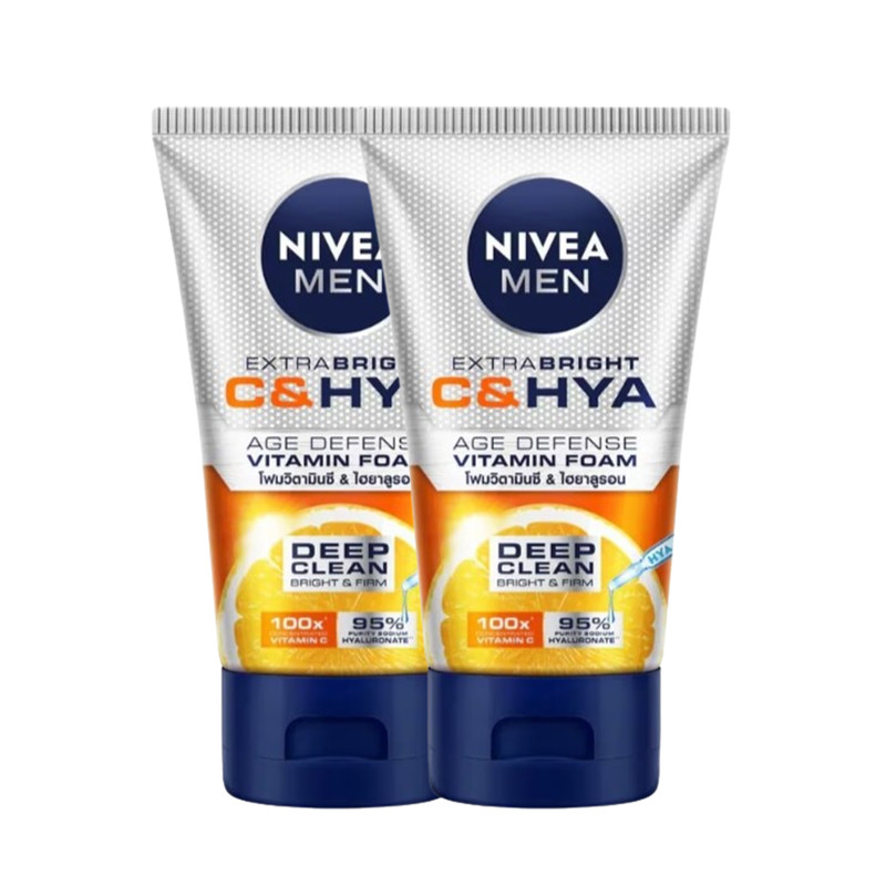 NIVEA MEN Extra Bright C & HYA Age Defense Vitamin Wash 100 g x 2