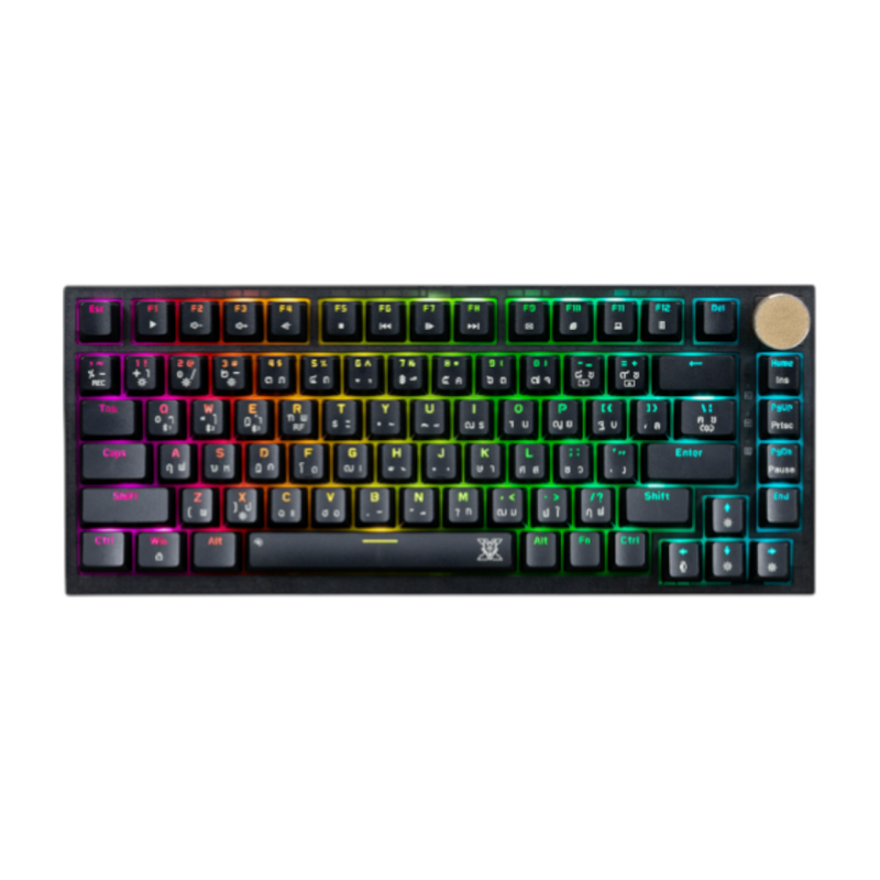 WIRELESS KEYBOARD (คีย์บอร์ดไร้สาย) NUBWO HADRIAN X34 (BLACK) (OUTEMU BLUE SWITCH - RGB LED - EN/TH)