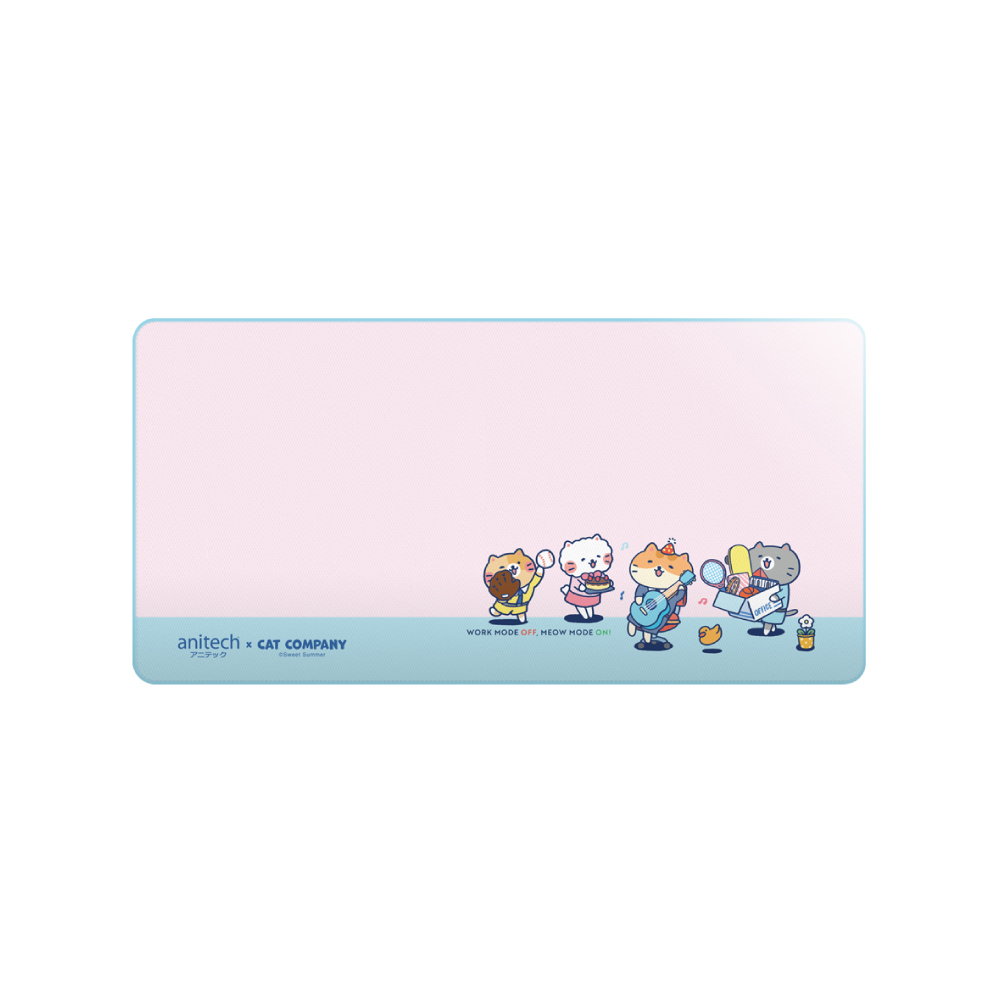 Anitech แผ่นรองเมาส์ CAT-MP013-PI ขนาด : 800x400 มม.หนา : 3 มม.วัสดุ : แผ่นยาง + ผ้า