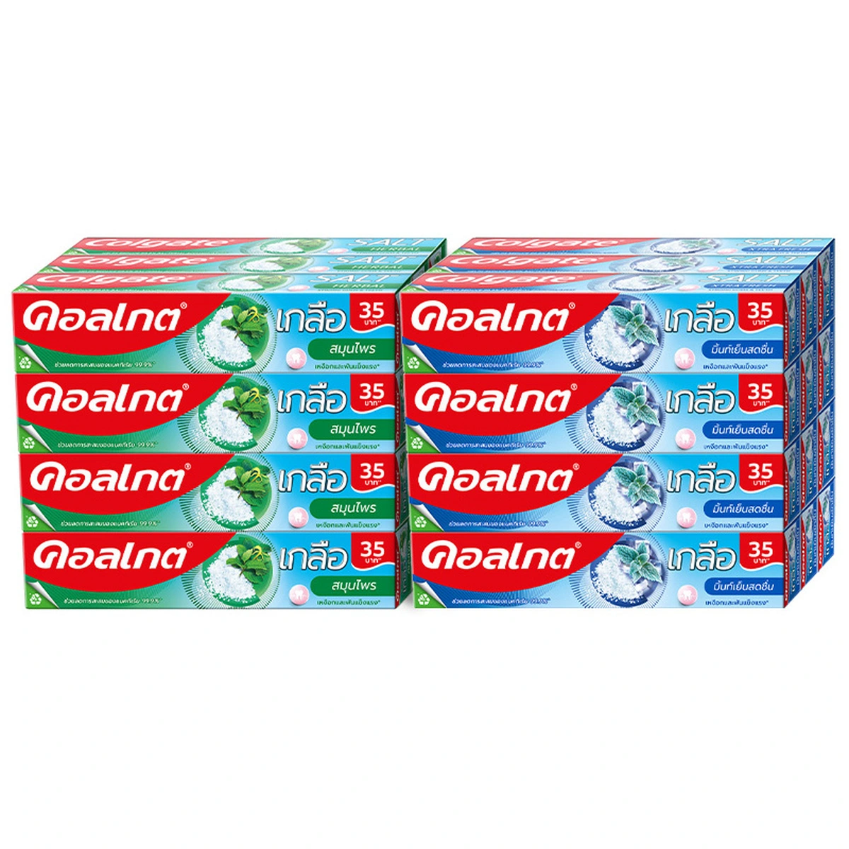 Colgate Toothpaste Salt Herbal 75g  x12 + Colgate Toothpaste Salt  Xtra Fresh 75g x12