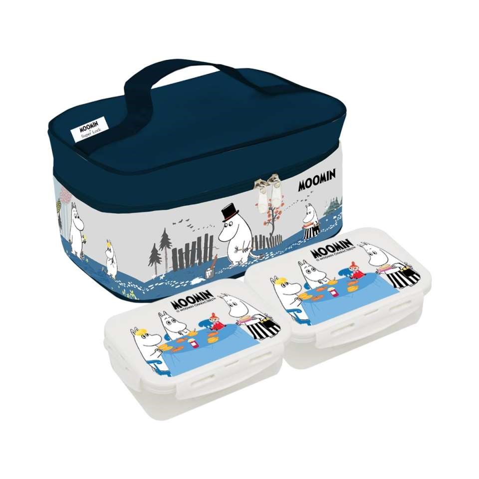 Super Lock Moomin Licensed Food Container Set with Bag 6115-BBB