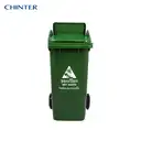 Thumbnail 1 of ถังขยะพลาสติก สีเขียว มีล้อ ฝาสูง 120 ลิตร สกรีนขยะเปียก - CHINTER F003-4-S946-C04H