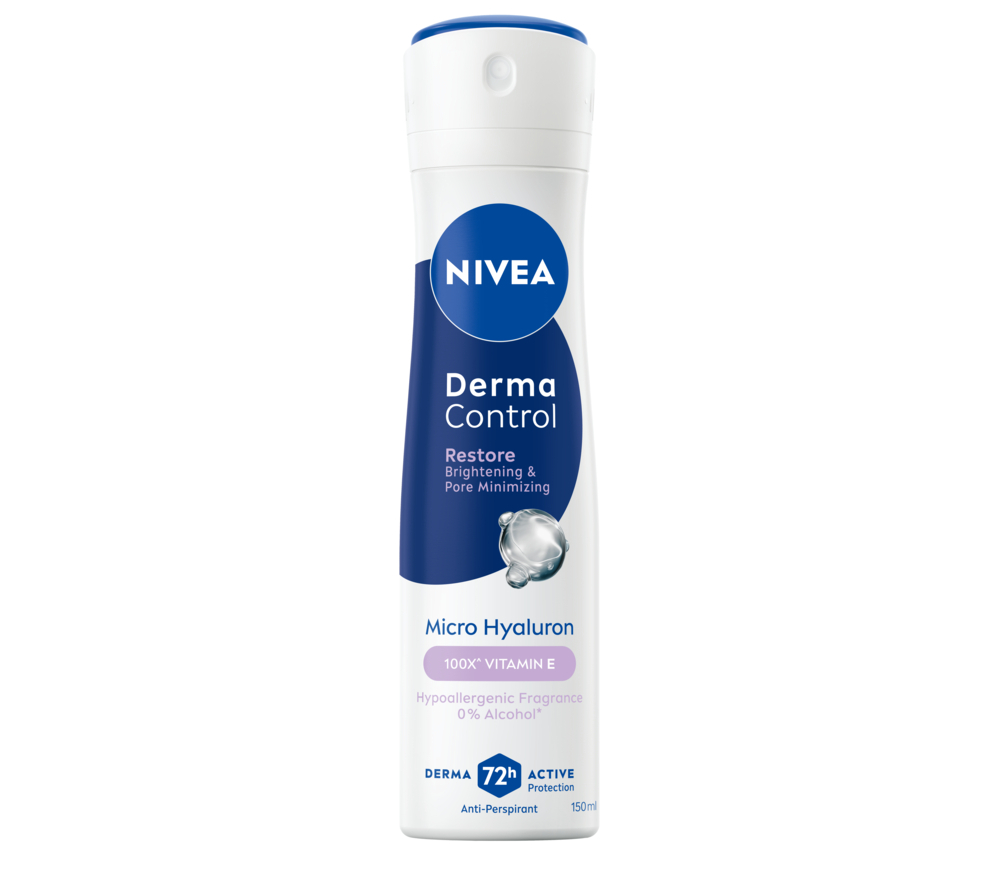 NIVEA DERMA CONTROL RESTORE SPRAY 150 ML. x4
