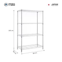 Thumbnail 1 of MZG ชั้นวางของปรับระดับ 4 ชั้น ขนาด 90x45x165 ซม. สีโครเมี่ยม รับน้ำหนัก 600 กิโลกรัม