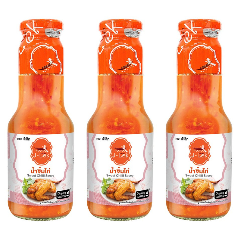 J-Lek (เจ๊เล็ก) น้ําจิ้มไก่ ขนาด 390 กรัม แพ็ค 3 ขวด
