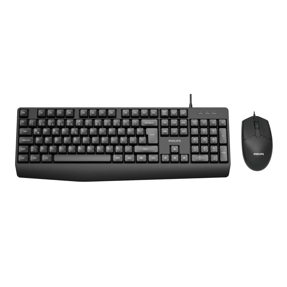 PHILIPS Wired Keyboard + Mouse Combo SPT6237 Black