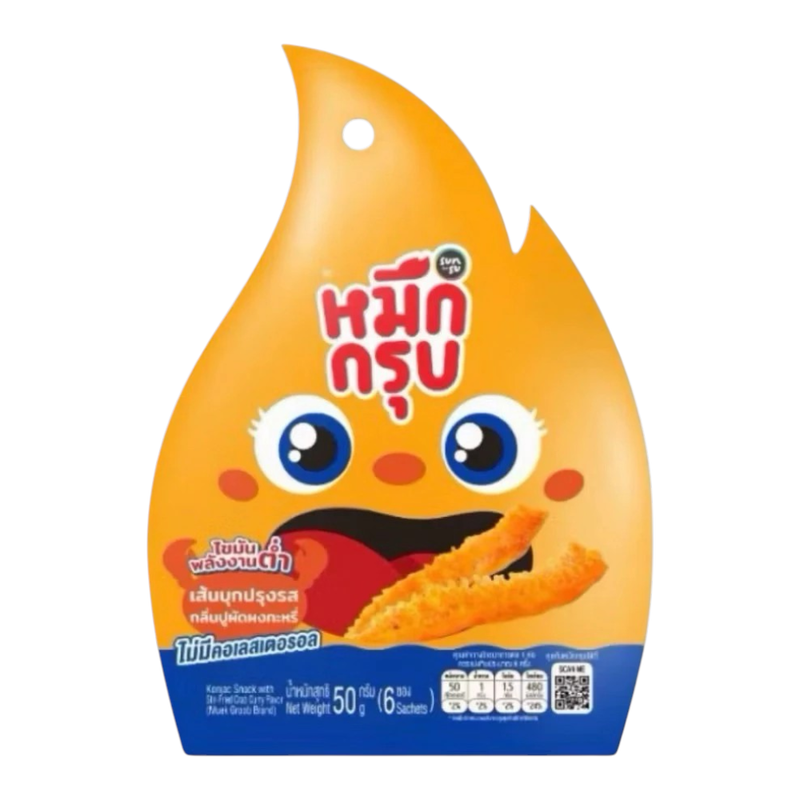 (6 ห่อ)Sunsu หมึกกรุบซันซุ  รสชาติใหม่ คละรสชาติได้ หมึกกรุบเส้นบุกปรุงรส ไขมันต่ํา บรรจุ 6 ซองต่อห่อ ปูผัดผงกะหรี่