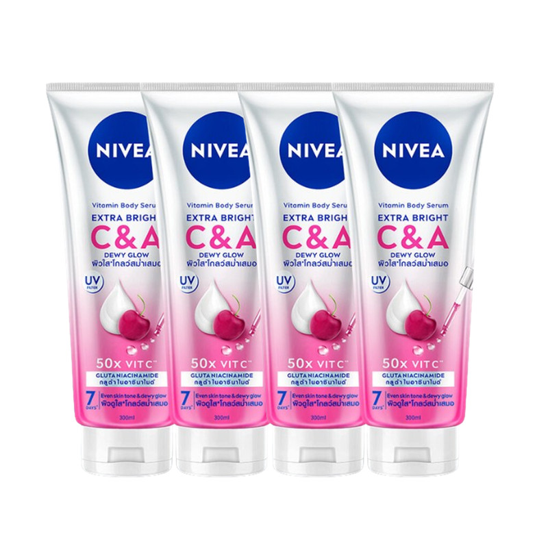 Nivea Vitamin Body Serum Extra Bright C and A 300 ml x 4