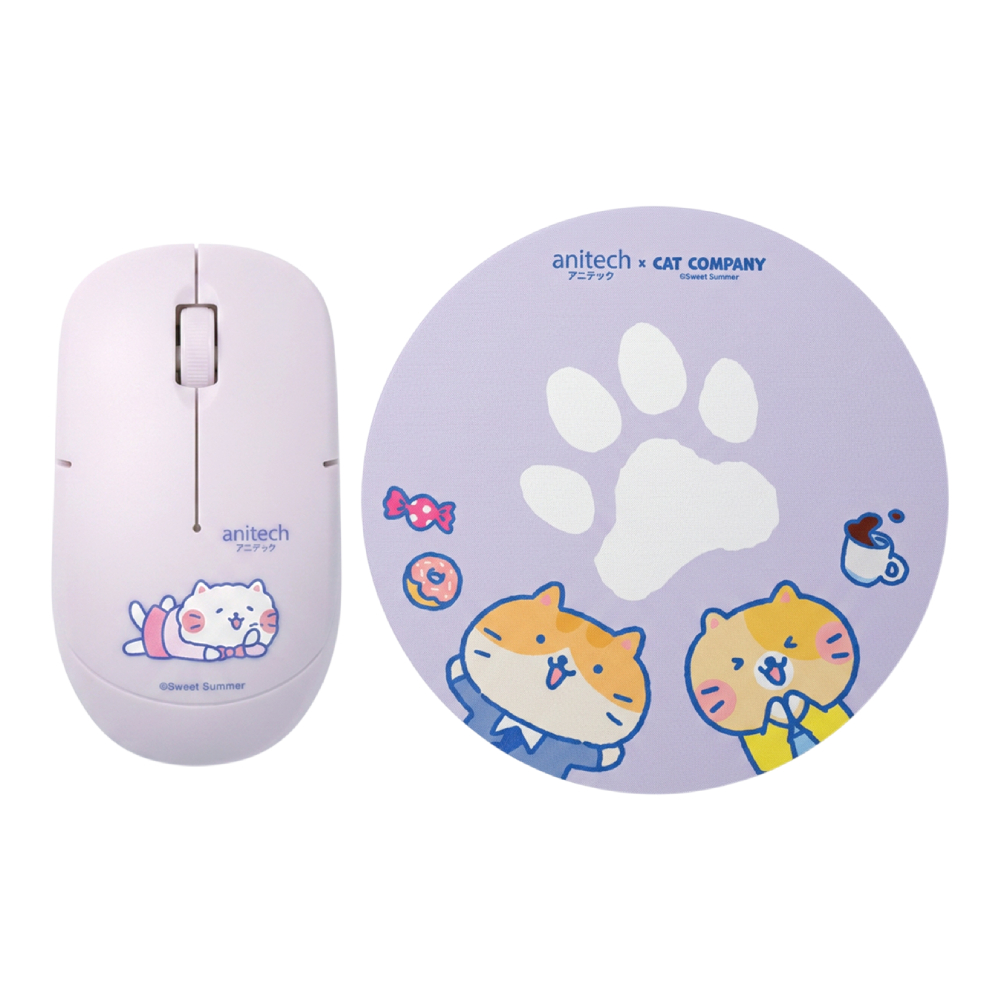 ANITECH Mouse & Mouse pad Cat Company Cat-WMP01-PU Purple