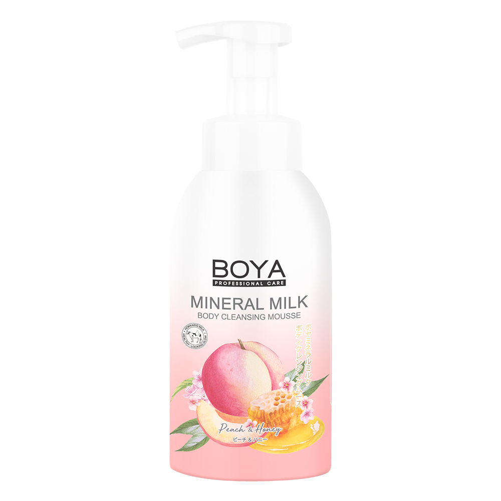 Boya  Cleansing Mousse Mineral Milk Body Peach & Honey 500ml