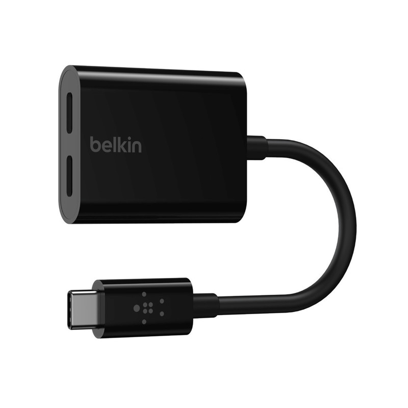 Belkin ที่เพิ่มพอร์ต Type-C 2 ช่อง สําหรับชาร์จแบตและเสียบหูฟัง เพื่อชาร์จ ฟัง คุย และสตรีมเกม รุ่น F7U081
