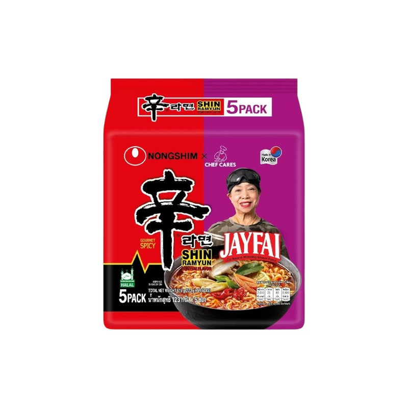 [เจ๊ไฝแพ็ค 5 ซอง] New !!! Nongshim x เจ๊ไฝ ชินรายอนเจ๊ไฝแบบน้ํา SHIN RAMYUN NOODLE SOUP