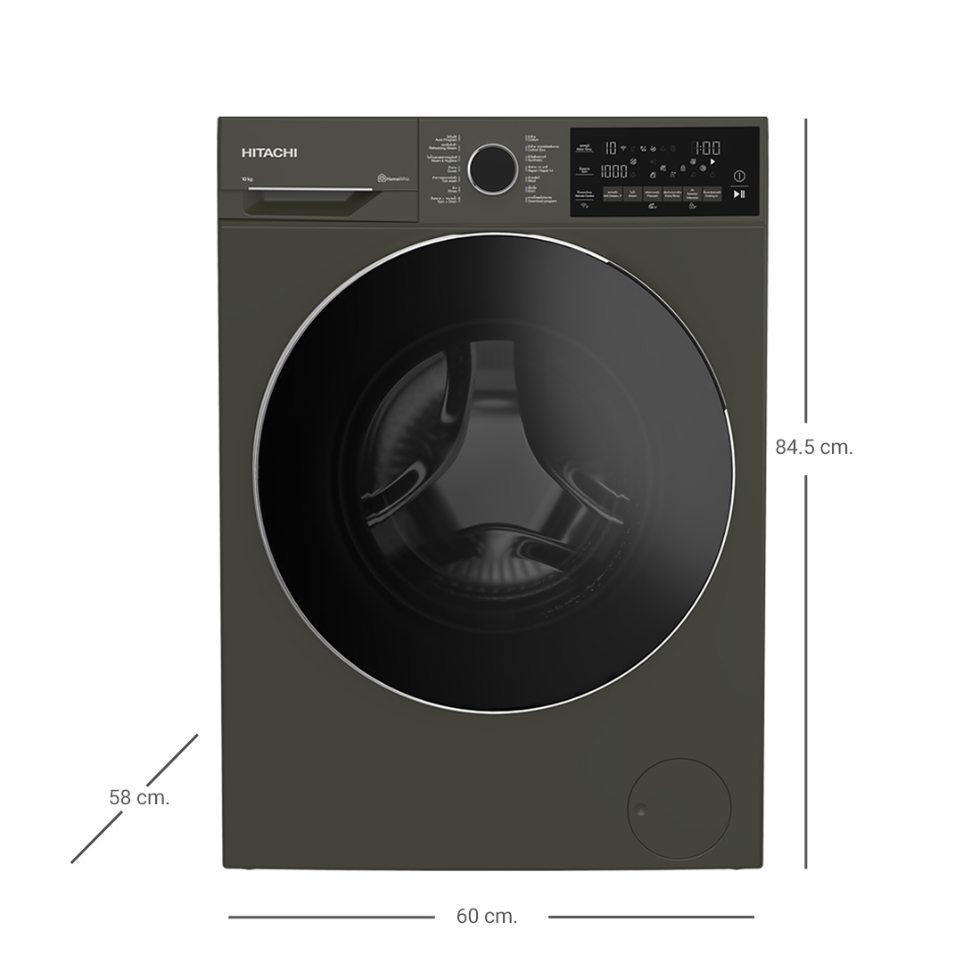 เครื่องซักผ้าฝาหน้า ฮิตาชิ Hitachi Front Loading - Washer รุ่น Bd100xfveadm 10กก.