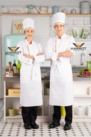 Thumbnail 3 of หมวกกุ๊กสากล หมวกเชฟ หมวกพ่อครัว  สีขาวกุ๊นทอง หัวเปิด 7.5 นิ้ว (FSC0331)

ชนิดผ้า : ผ้าคอมทวิวอย่างดี (poly65% - rayon35%) ทนต่อการใช้งาน