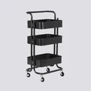 Thumbnail 1 of HomeHuk ชั้นวางของเหล็ก 3 ชั้น ล้อเลื่อน มีที่จับ เคลื่อนย้ายสะดวก สีดำ