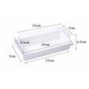 Thumbnail 1 of Ks Bakery กล่องใส่ขนมฝาปิดพลาสติก กล่องสี่เหลี่ยม ขาวยาว แพ็ค 50 ใบ