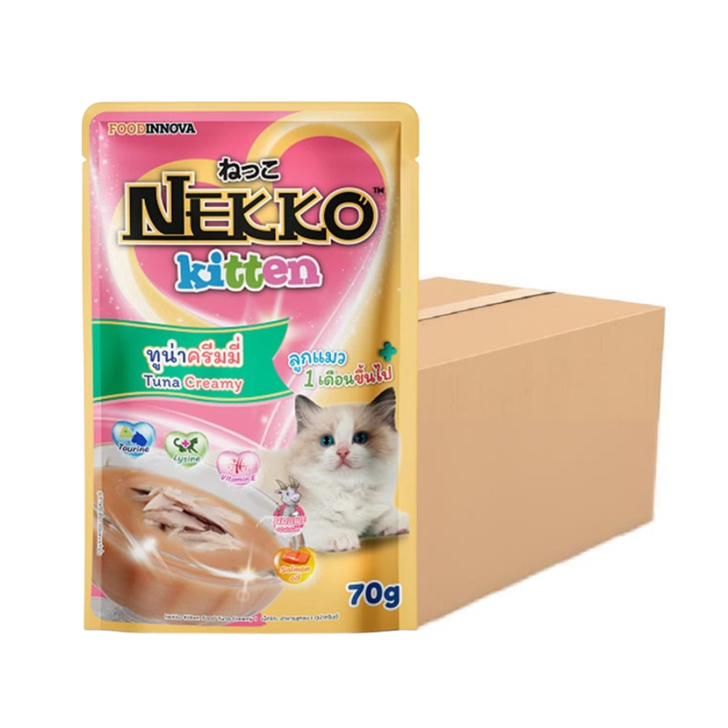 Nekko Kitten อาหารแมวเด็ก ทูน่าครีมมี่ 70g x 12 ซอง