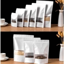 Thumbnail 4 of Matapat ถุงคราฟท์สีขาว หน้าต่างขุ่น หลังทึบ (ขาว 12x20) ตั้งได้ มีซิปล็อค White Kraft Window Zip bag ถุงขนม ซองขนม ซองใส่ชา บรรจุ 25ใบ