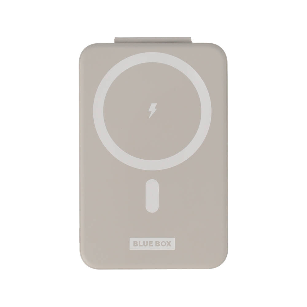 BIUE BOX Power bank VoltPocket 5000 mAh Wireless Fast Charging Light Grey