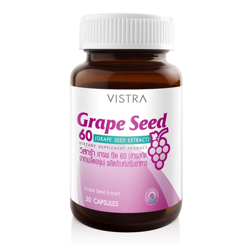 VISTRA Dietary Supplement Grape Seed 60 Extract 15 g  30 Tablets
