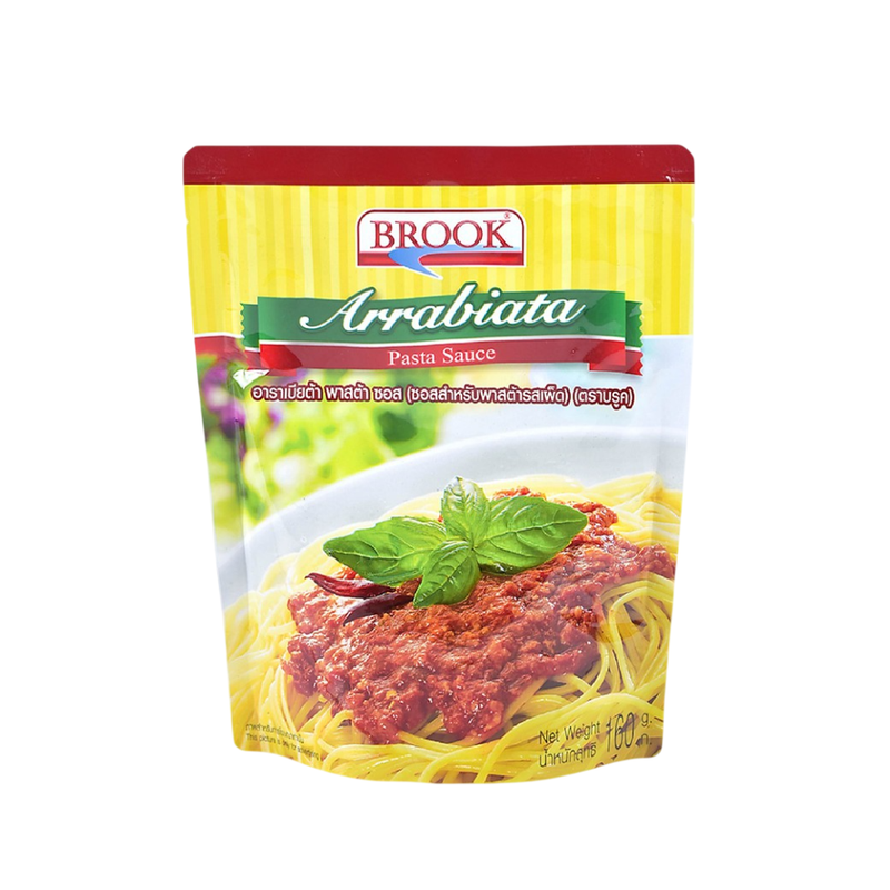 บรูค อาราเบียต้า พาสต้า ซอส (ซอสพาสต้ารสเผ็ด) 160 กรัม Brook Arrabiata Pasta Sauce 160 g.