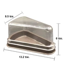 Thumbnail 2 of เอโร่ กล่องเค้กสามเหลี่ยม สีน้ำตาล ฝาใส x 50