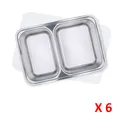 Thumbnail 2 of Empress World ถาดหลุมสแตนเลส 2 ช่อง ฝาปิดพลาสติก x 6