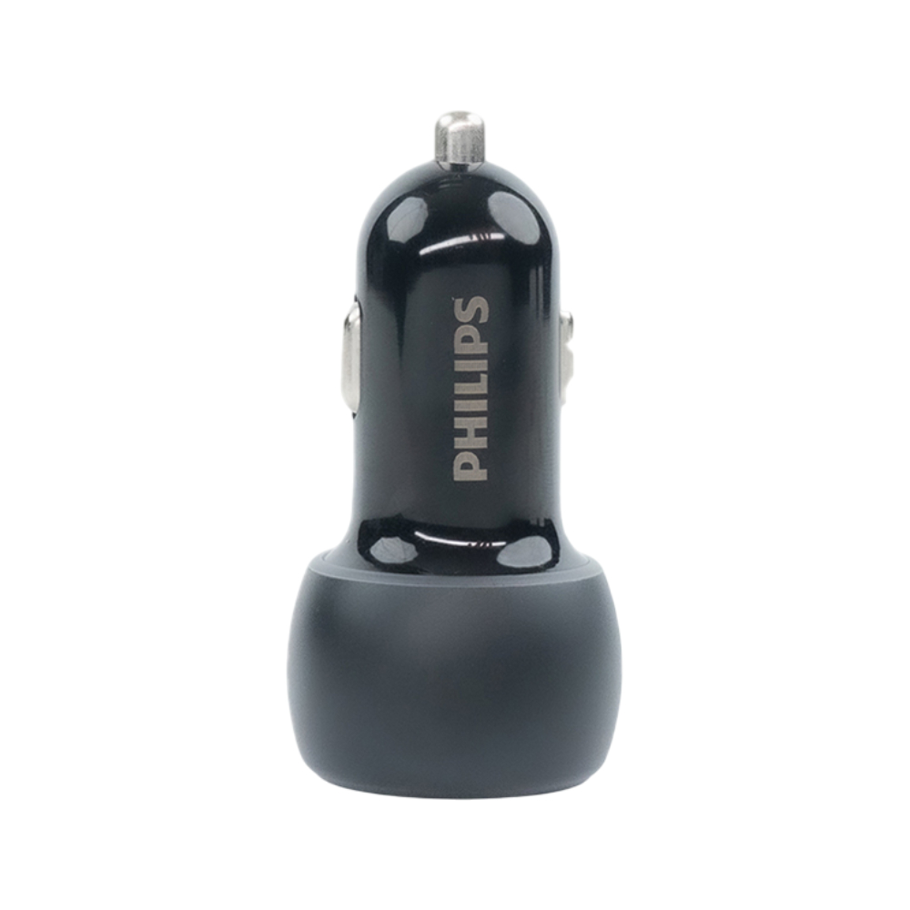 PHILIPS Car Charger 1 USB-A / 1 USB-C Model PD38W Dual Port Black