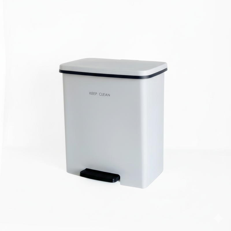 DKW (Official Store) Pedal Trash Can, Soft Close, Noiseless, Model HH-2655SP, Size 10 Liters, Gray