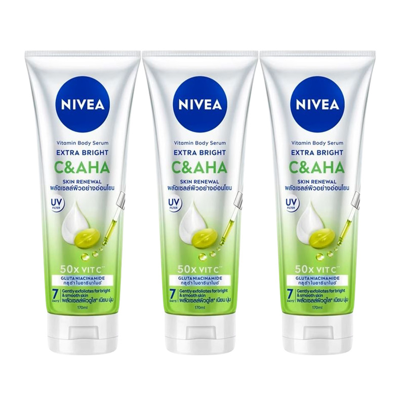 NIVEA Vitamin Body Serum Extra Bright C & AHA 170 ml. x 3
