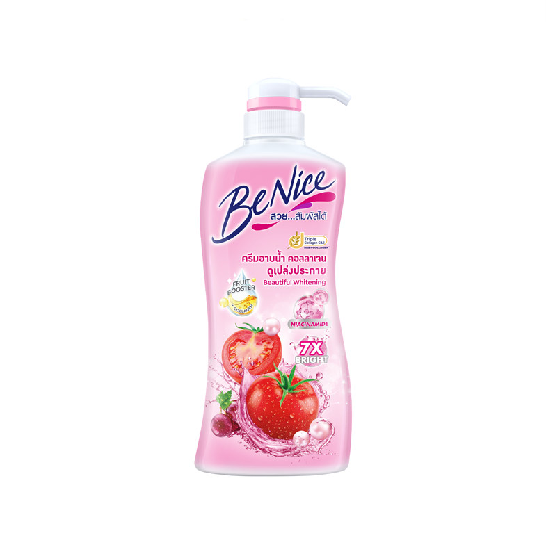 BeNice Beautiful Whitening Shower Cream 400ml., Pink