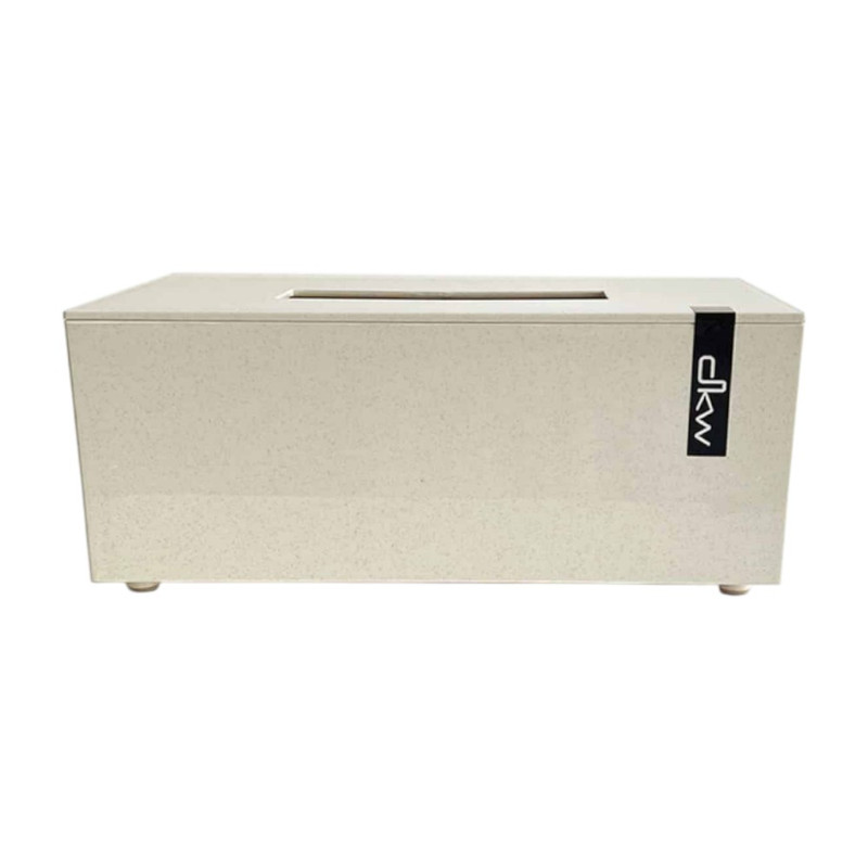 DKW Official HH-3020 กล่องกระดาษทิชชู่ Mable Tissue box Tissue holder ที่ใส่ทิชชู่ กล่องทิชชู สีครีม-ผืนผ้า