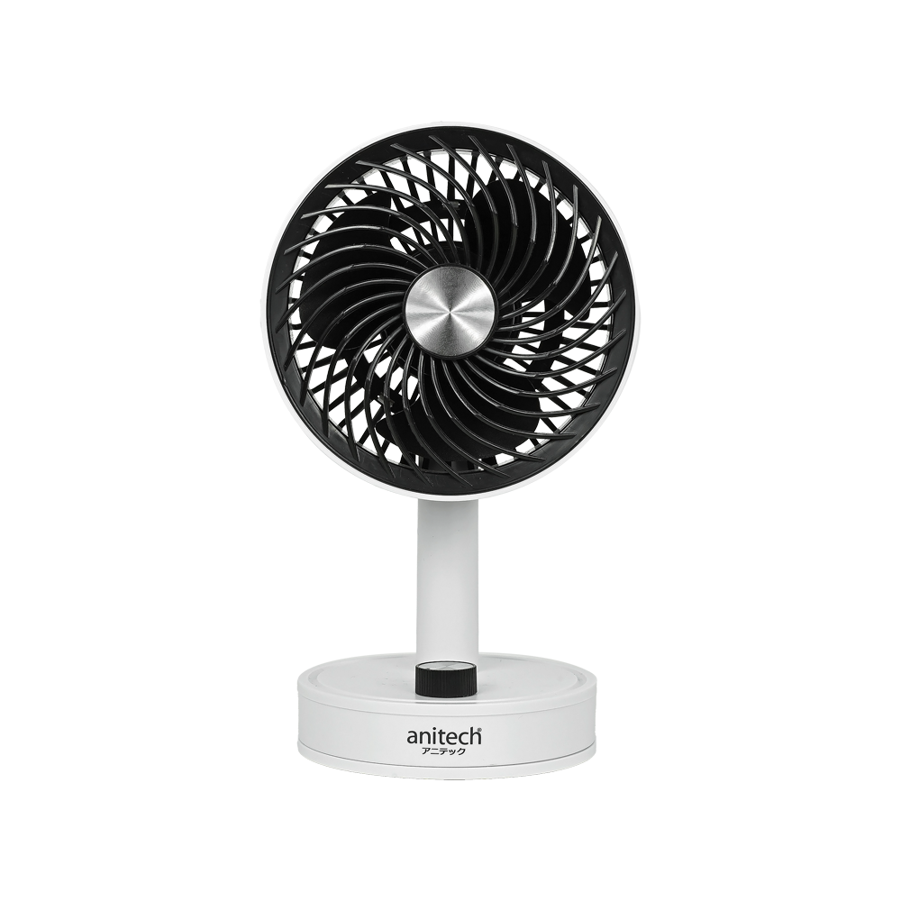 Anitech พัดลมพกพา SMF04-BLACK ปรับหงายขึ้นได้ 90 องศา ใช้งานประมาณ 3 - 5 ชั่วโมง