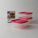 Thumbnail 2 of SUPER LOCK Food Storage Container Chef Box Shape Square Model 6052 850 ml Pink x 6
