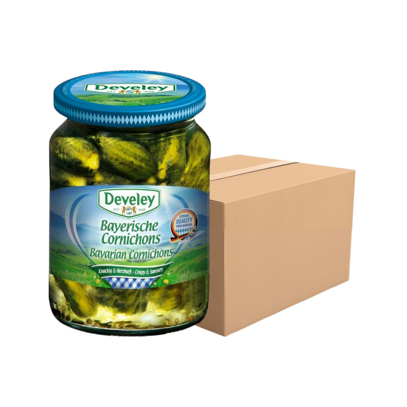 Develey (ดิวีเลย์) Bavarian Cornichons (แตงกวาดองเล็ก) ขนาด 330 กรัม แพ็ค 6 ขวด