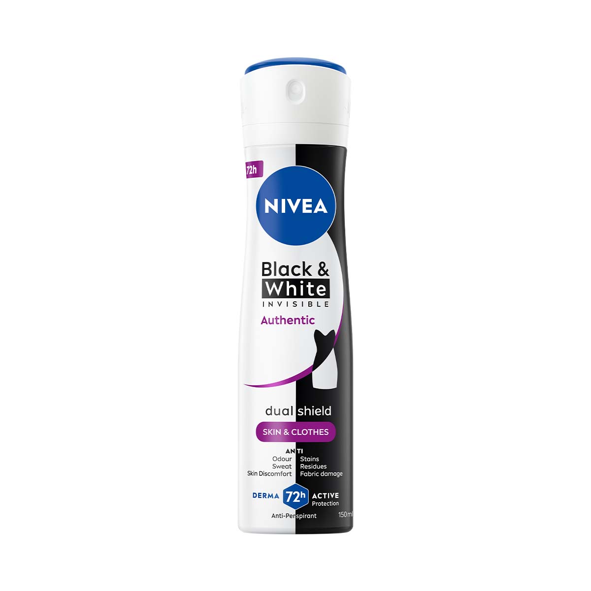 NIVEA BLACK & WHITE INVISIBLE AUTHENTIC SPRAY 150 ML.