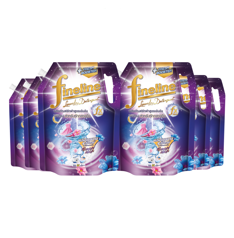 [Case] Fineline Liquid Detergent Concentrated Midnight Wash 1,250ml. X6,  Violet