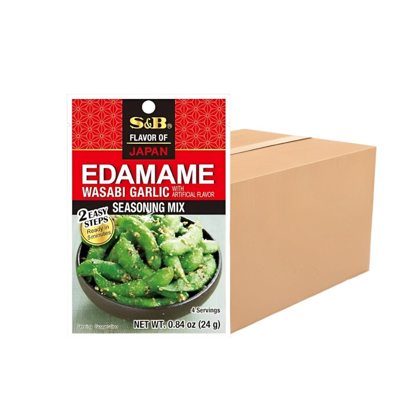 S & B Wasabi Garlic Edamame Seasoning Mix with Artificial Flavor (Made in Japan) 24g x 15 sachets
