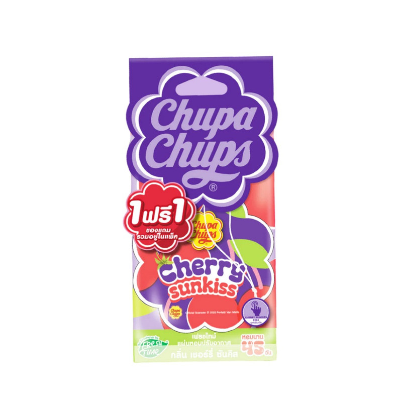 FreshTime x Chupa Chups แผ่นน้ําหอมปรับอากาศ แผ่นหอมแขวนตู้ ลดกลิ่นอับ ปรับอากาศ กลิ่นเชอร์รี่ ซันคิส