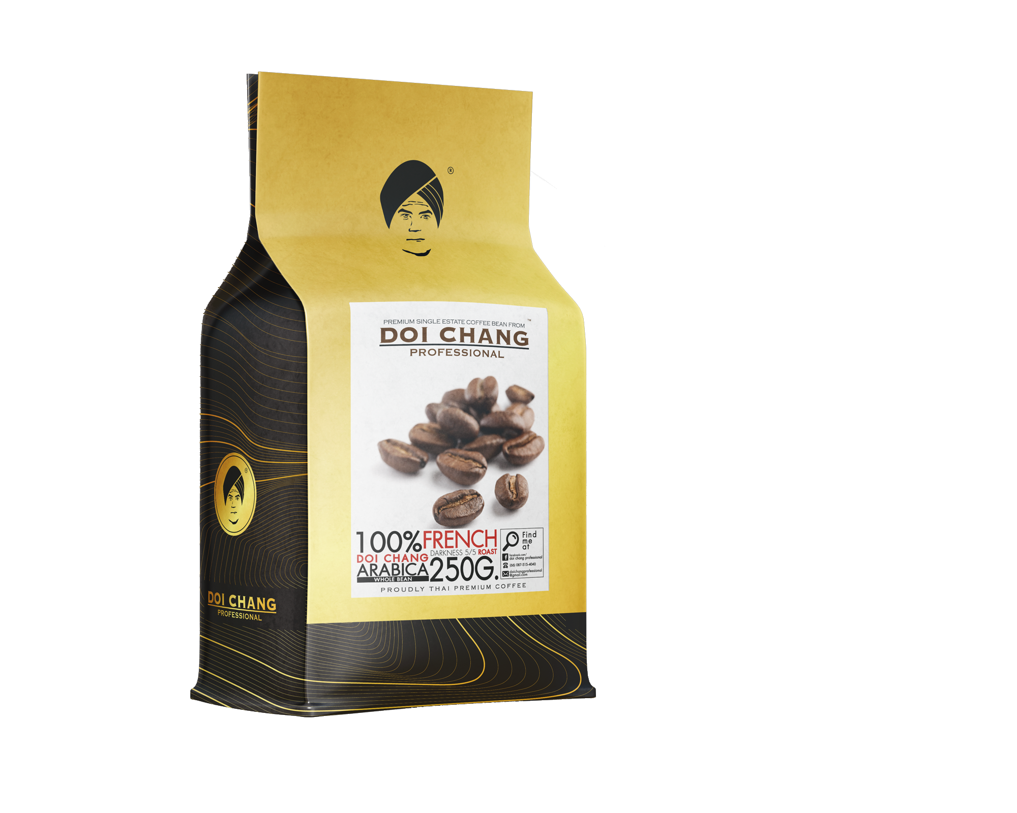 [ขายส่ง ยกลัง] กาแฟคั่ว French คั่วเข้ม 21 ถุง, ชนิด เมล็ด Whole Bean Type ( รวม 21 ถุง x 250g.) Doi Chang Professional สำหรับ เครื่องชงกาแฟ ดริป Moka pot 25020 (405439403400271)