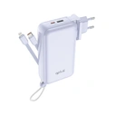 Thumbnail 2 of คิวพลัส พาวเวอร์แบงค์ 20,000 mAh Built-In Cable W2047 สีม่วง