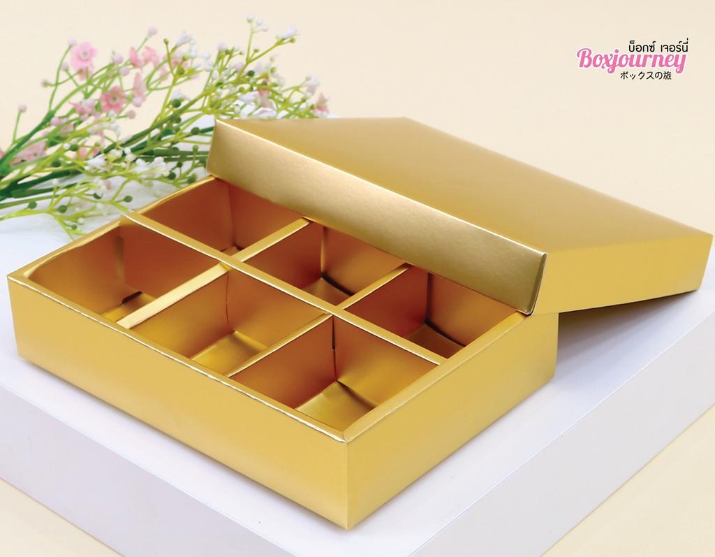 Boxjourney กล่องช็อคโกแลต 6 ช่อง พรีเมี่ยมโกลด์ (5 ใบ/แพค)