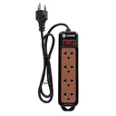 Thumbnail 1 of โตชิโน รางปลั๊กไฟ 4 ช่อง 1 สวิตซ์ 3 เมตร รุ่น N1-375-3M-BK