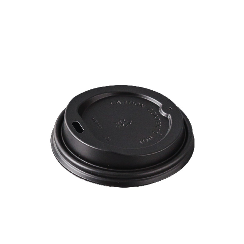 Black Paper Cup Lids 8 oz (50 pcs/pack)
