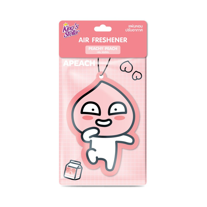 King’s Stella (คิงส์สเตลล่า) x KAKAO FRIENDS Air Freshener แผ่นน้ําหอมปรับอากาศ แขวนรถยนต์ ด้วยหัวน้ําหอมฝรั่งเศส Peachy Peach