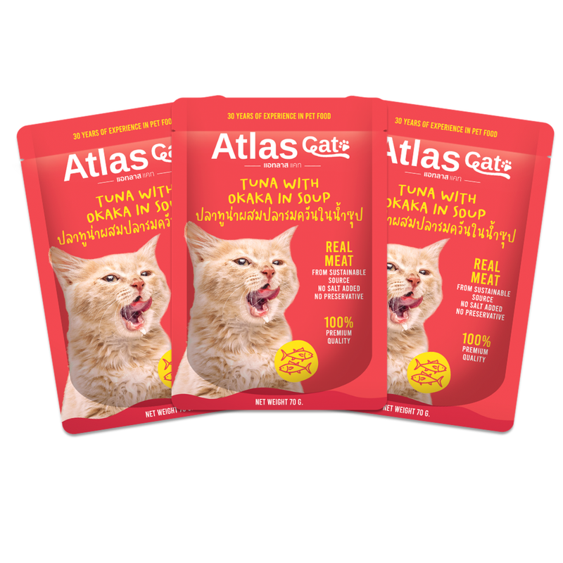 ATLAS CAT TUNA WITH OKAKA IN SOUP (70G.) x3