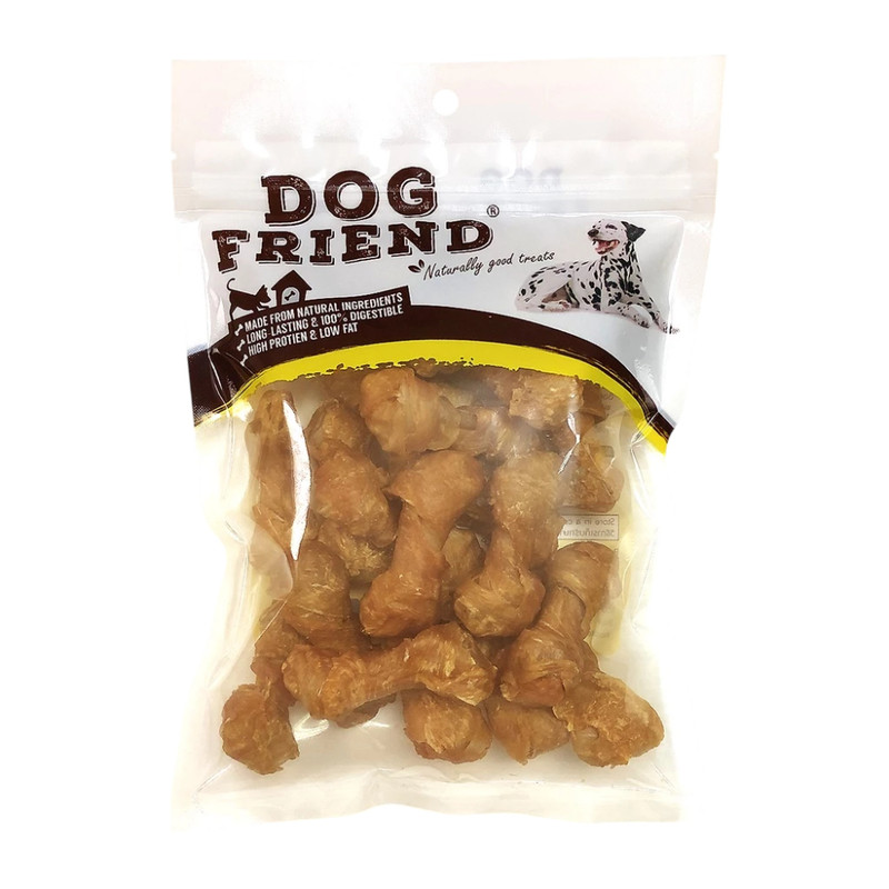 Dog Friend ขนมสุนัข ครั้นชี่ อกไก่อบแห้ง อกไก่/กระดูกผูก 1 ซอง 400g