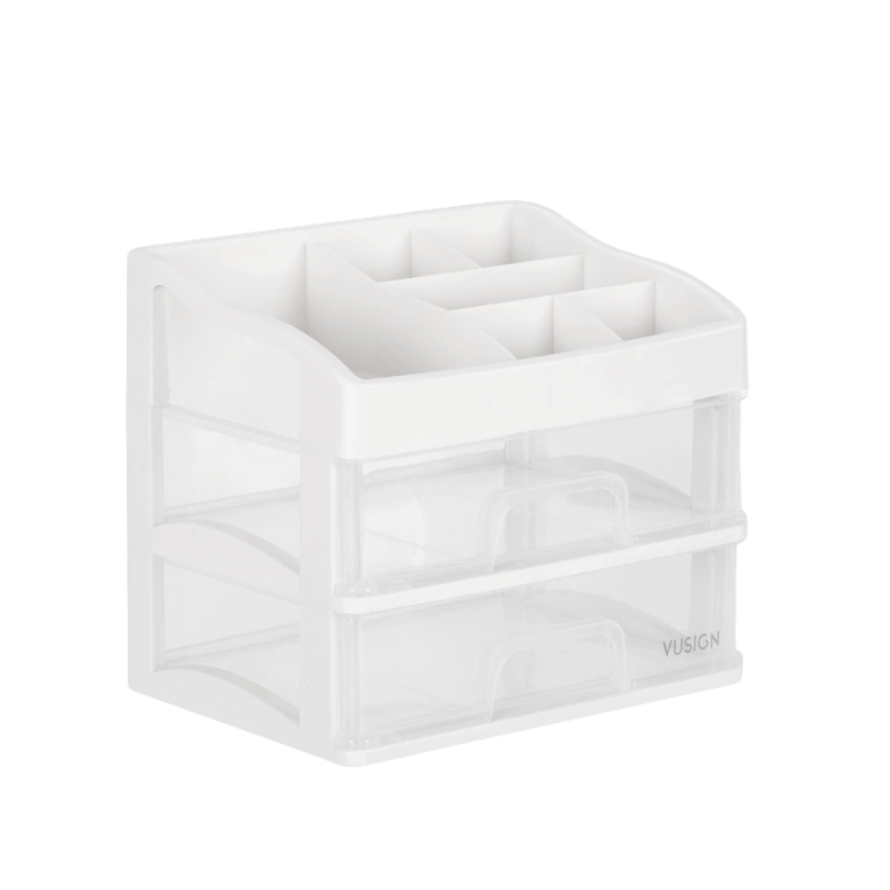 Deli ลิ้นชักเก็บของ ลิ้นชัก 2ชั้น 16x22x19cm สีขาว รุ่น VS560 1ชิ้น